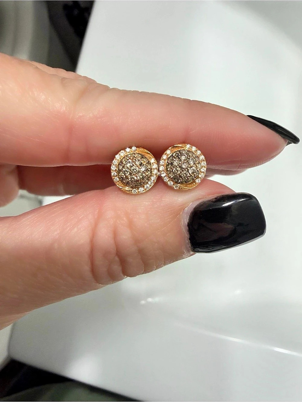 1/2 ct rose gold Levian chocolate diamond stud earrings